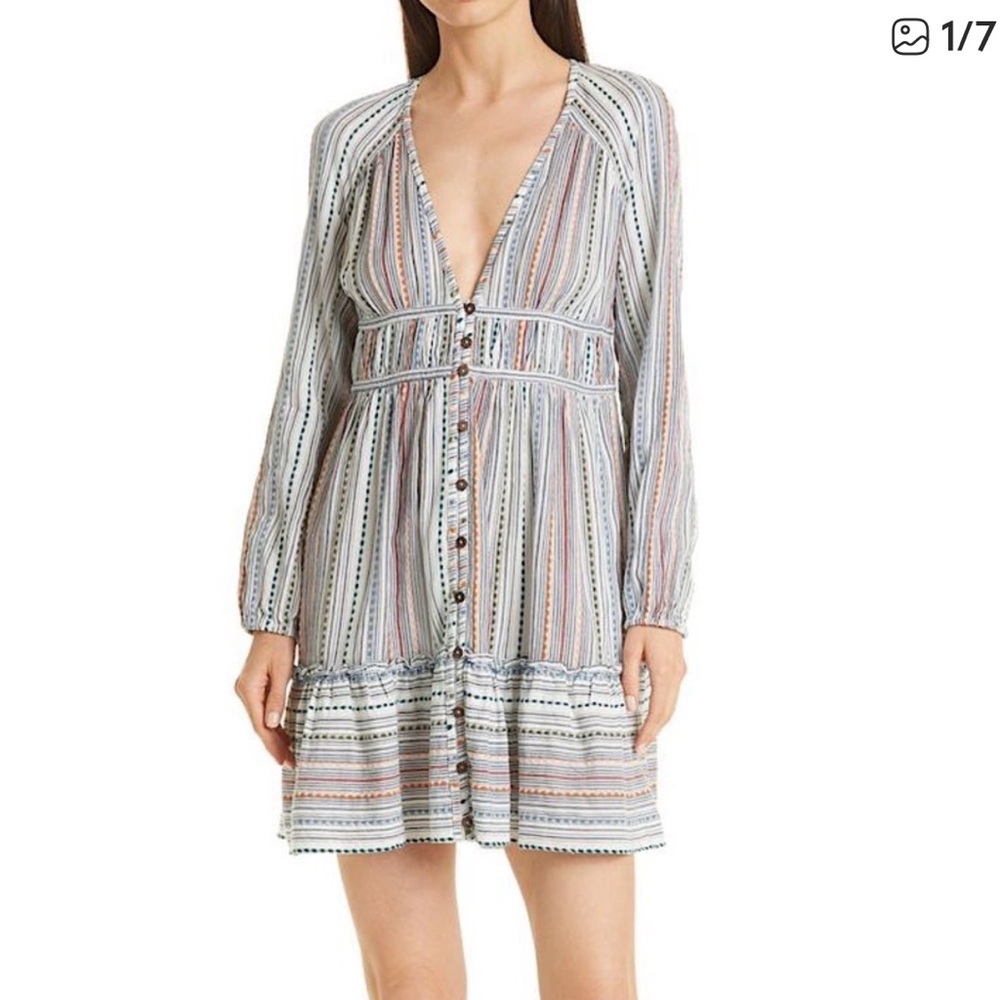 Veronica Beard Striped Long Sleeve Dress